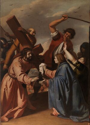 Cristo con la Cruz a cuestas, encuentra a la Verónica.jpg